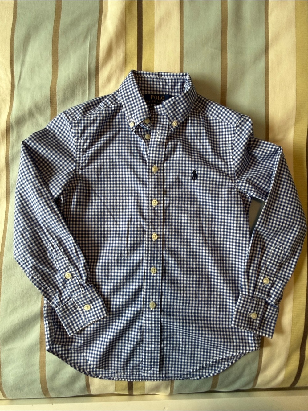 Polo by Ralph Lauren Navy and White Gingham Button-Down Shirt
